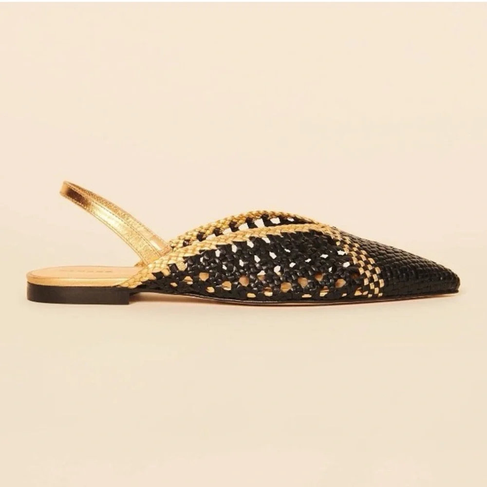 Sandro Black and Gold Flats - Picture 8 of 9